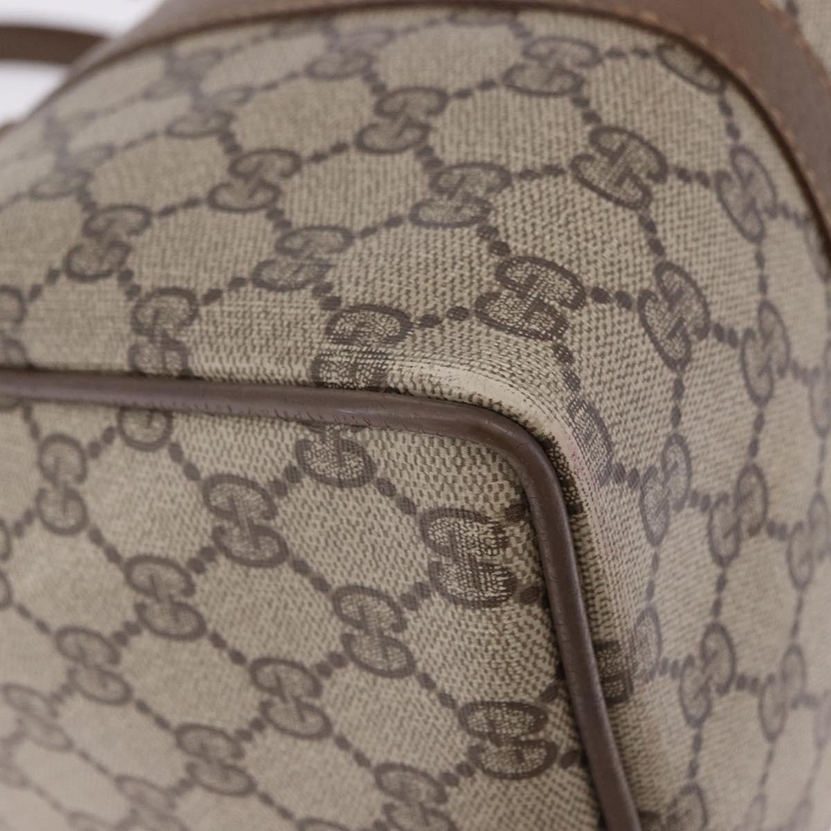 GUCCI GG Supreme Web Sherry Line Hand Bag PVC Beige Gold 69 02 007 Auth 192102