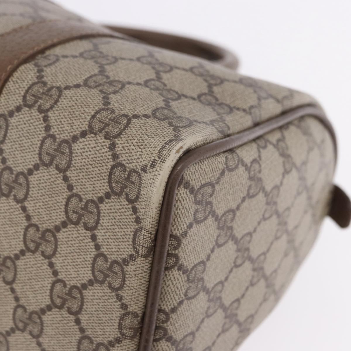 GUCCI GG Supreme Web Sherry Line Hand Bag PVC Beige Gold 69 02 007 Auth 192102
