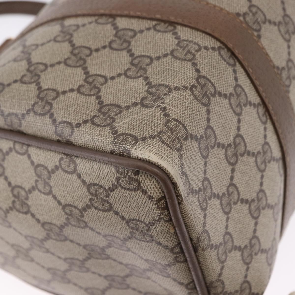 GUCCI GG Supreme Web Sherry Line Hand Bag PVC Beige Gold 69 02 007 Auth 192102