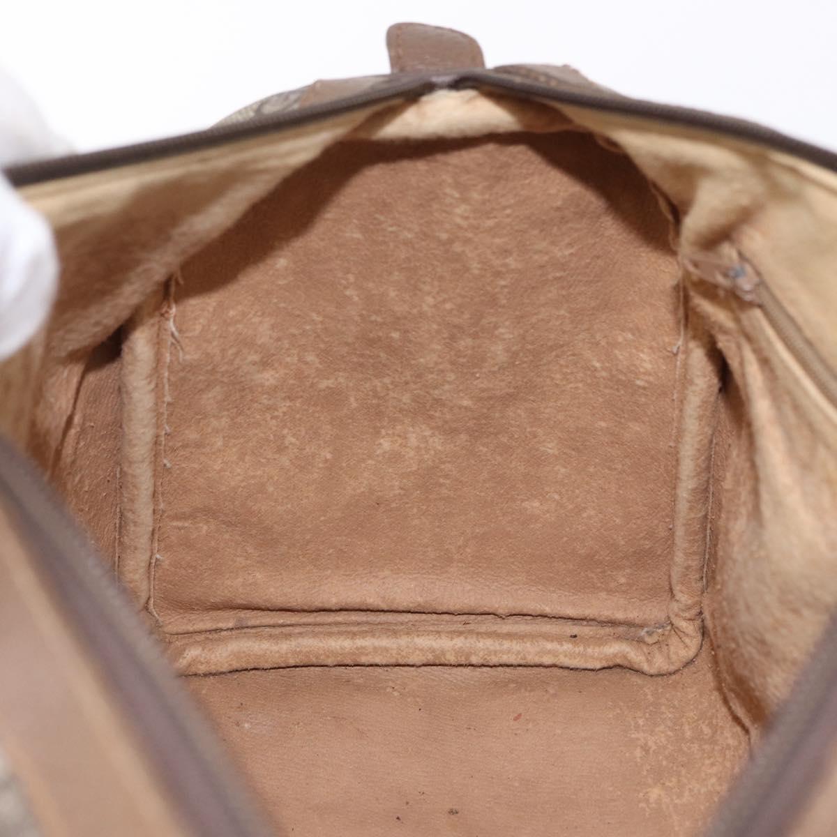 GUCCI GG Supreme Web Sherry Line Hand Bag PVC Beige Gold 69 02 007 Auth 192102