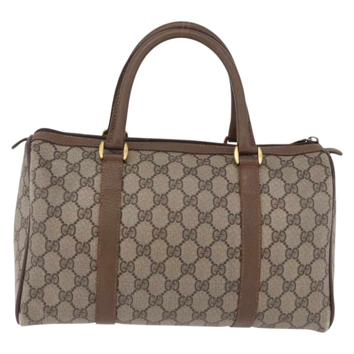 GUCCI GG Supreme Web Sherry Line Hand Bag PVC Beige Gold 69 02 007 Auth 192102