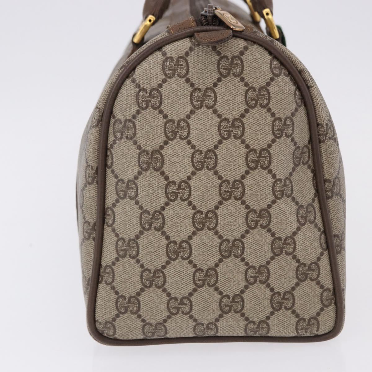 GUCCI GG Supreme Web Sherry Line Hand Bag PVC Beige Gold 69 02 007 Auth 192102