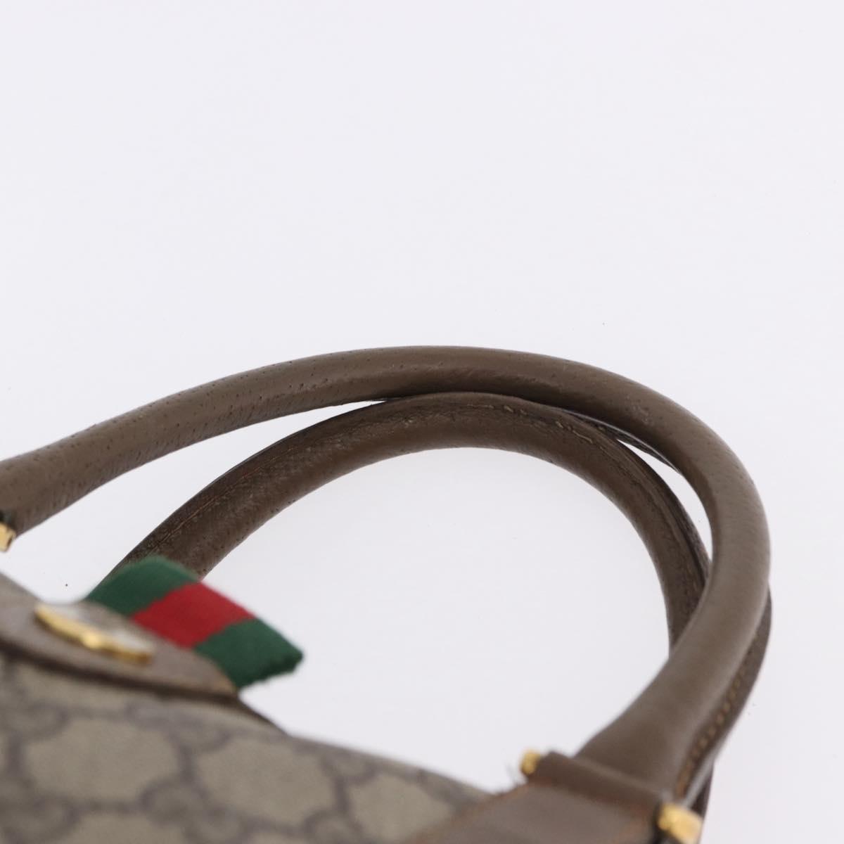 GUCCI GG Supreme Web Sherry Line Hand Bag PVC Beige Gold 69 02 007 Auth 192102