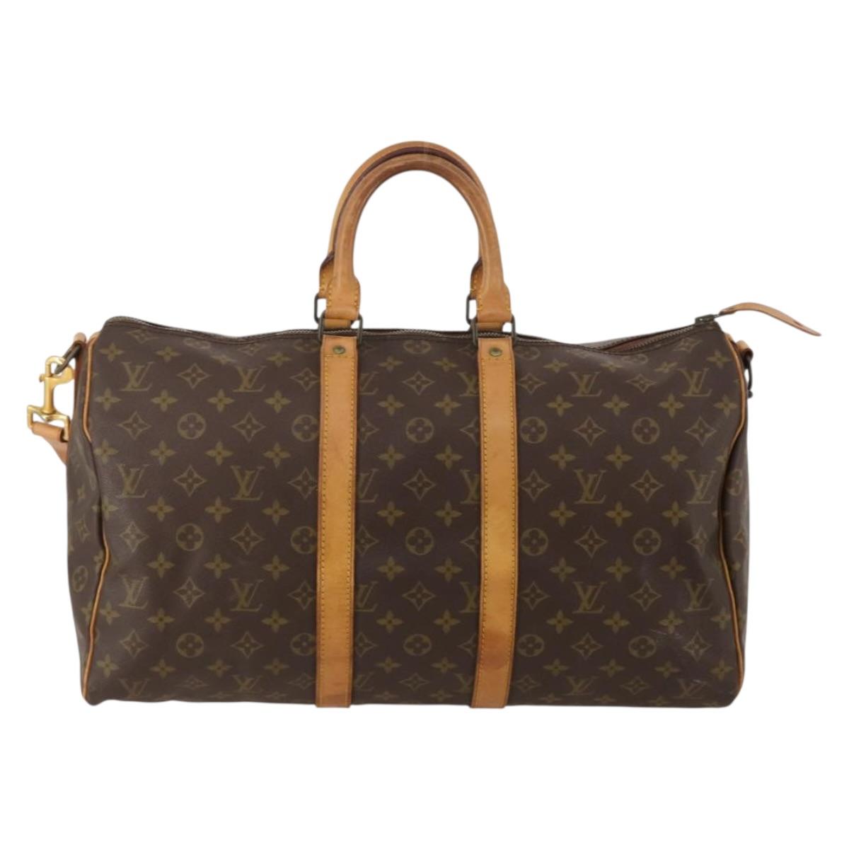 LOUIS VUITTON Monogram Keepall Bandouliere 45 Boston Bag M41418 LV Auth 192105