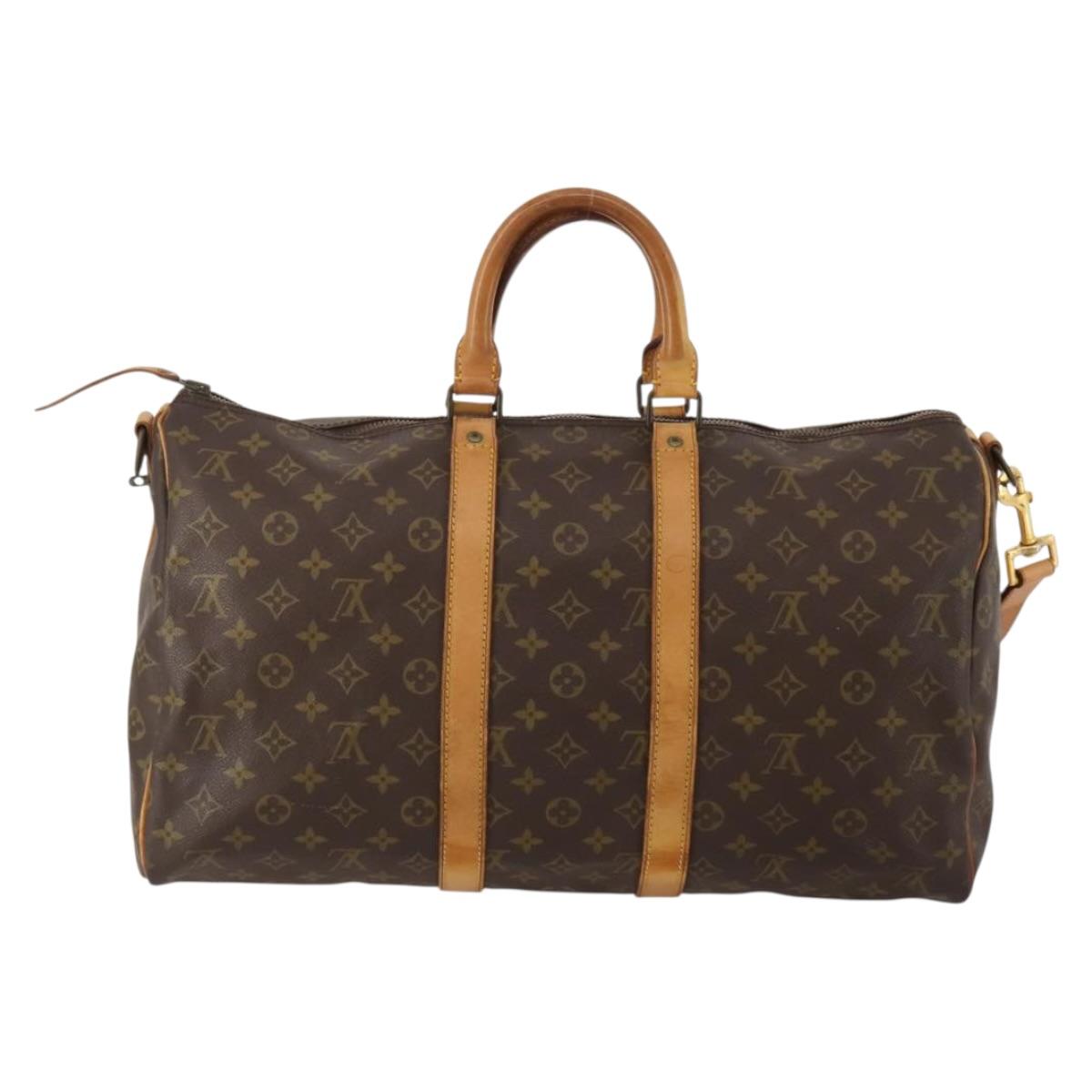 LOUIS VUITTON Monogram Keepall Bandouliere 45 Boston Bag M41418 LV Auth 192105