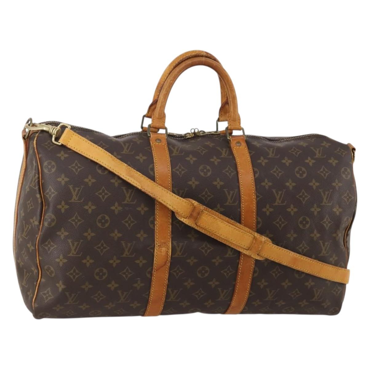 LOUIS VUITTON Monogram Keepall Bandouliere 50 Boston Bag M41416 LV Auth 192106