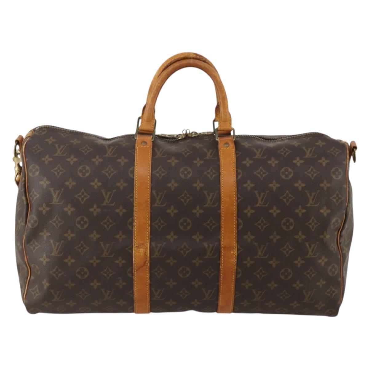 LOUIS VUITTON Monogram Keepall Bandouliere 50 Boston Bag M41416 LV Auth 192106