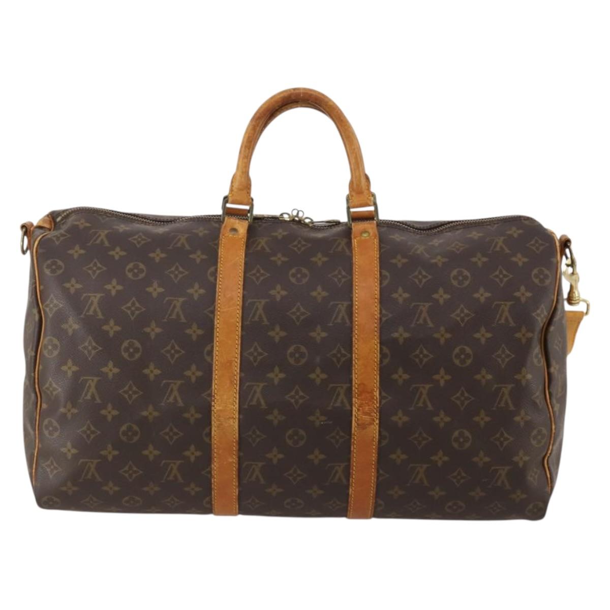 LOUIS VUITTON Monogram Keepall Bandouliere 50 Boston Bag M41416 LV Auth 192106