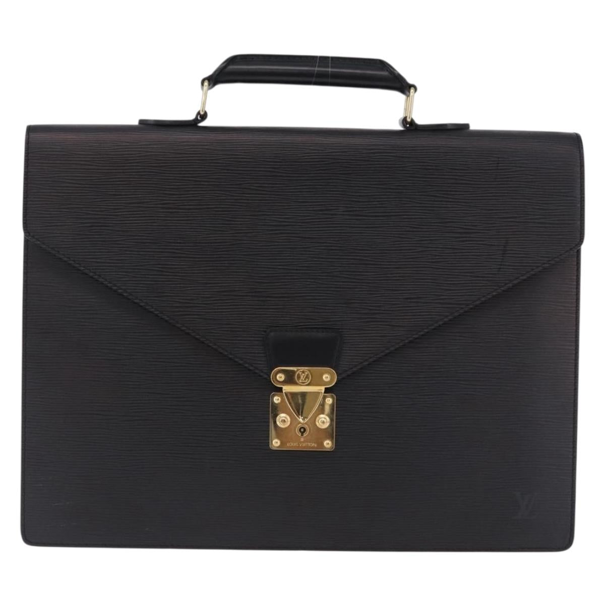 LOUIS VUITTON Epi ServietteConseiller Business Bag Black M54422 LV Auth 192108A