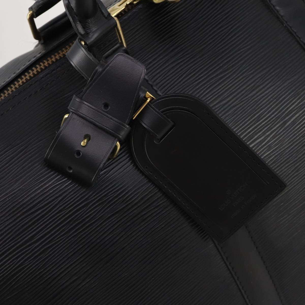LOUIS VUITTON Epi Keepall 45 Boston Bag Black M42972 LV Auth 192112V