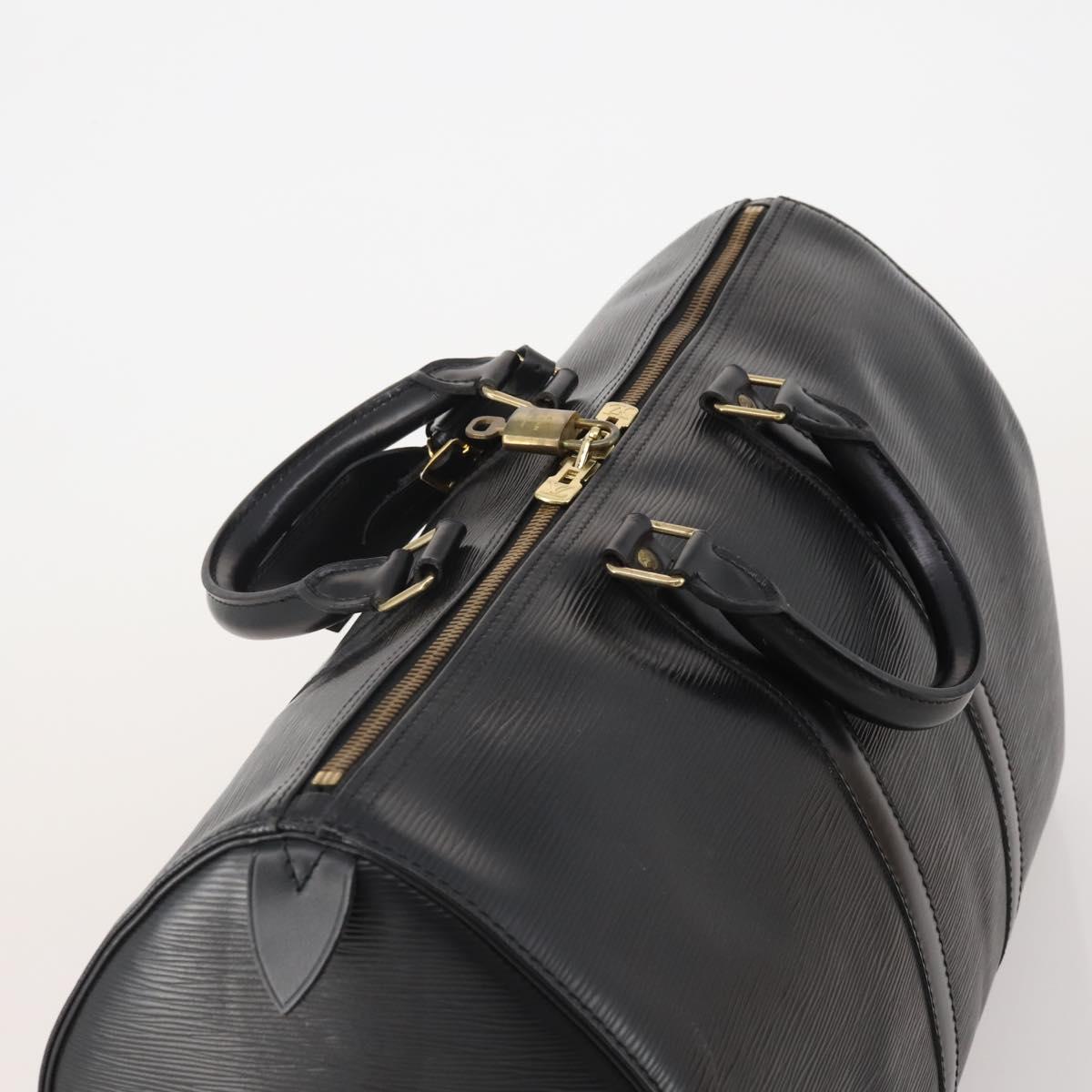 LOUIS VUITTON Epi Keepall 45 Boston Bag Black M42972 LV Auth 192112V