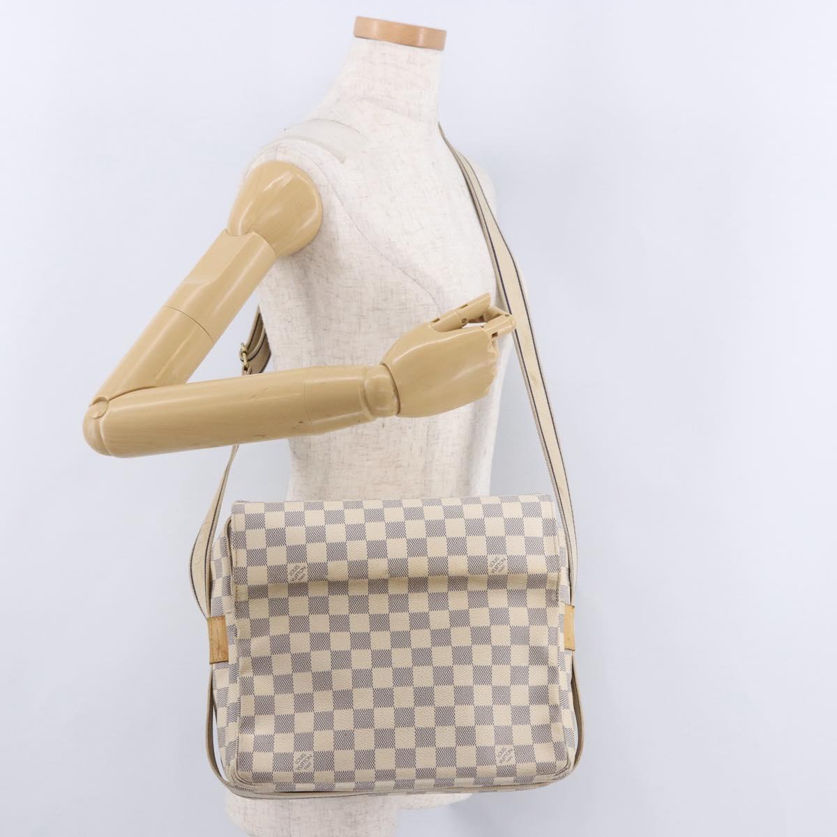 LOUIS VUITTON Damier Azur Naviglio Shoulder Bag N51189 LV Auth 192113