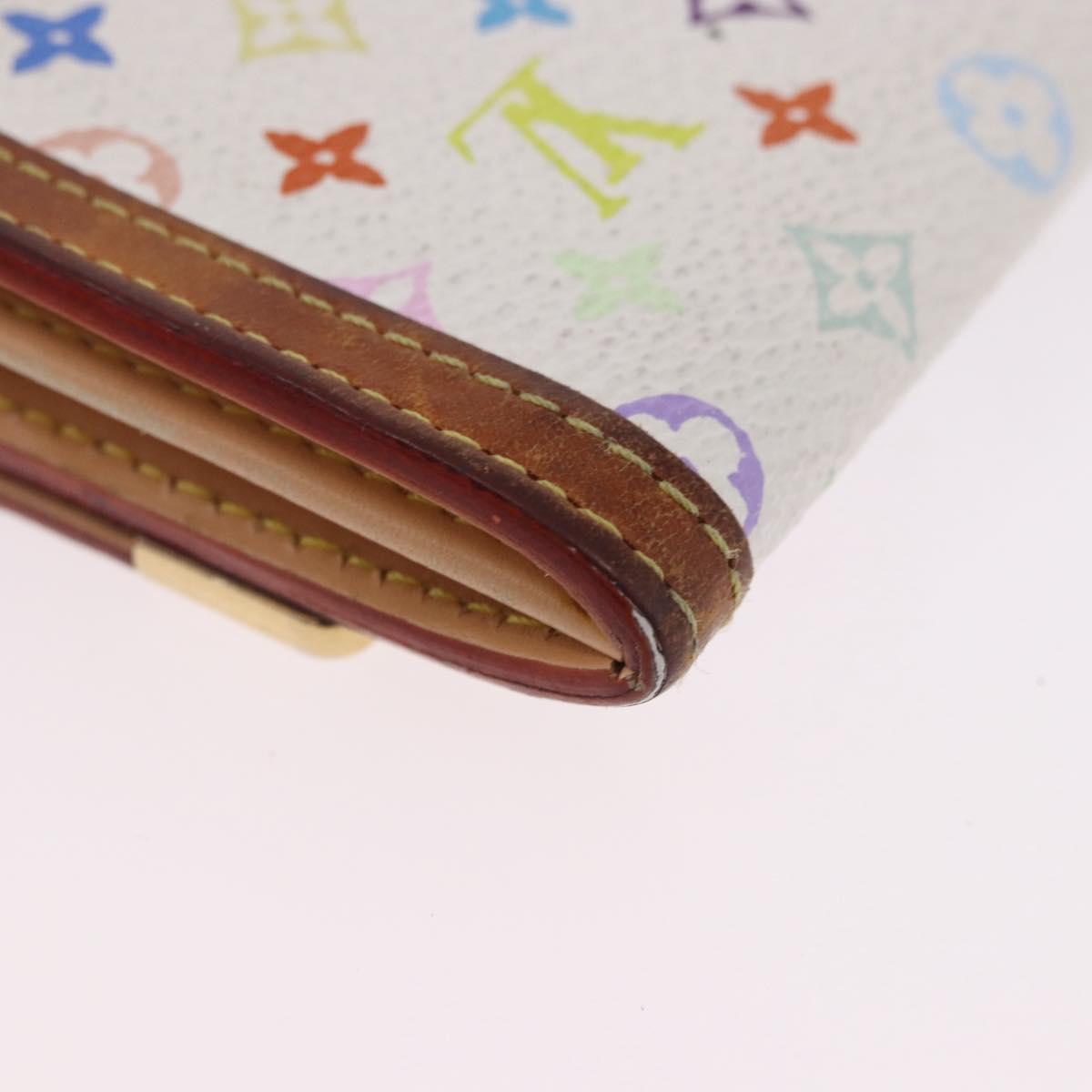 LOUIS VUITTON Multicolor Porte Monnaie Pla Coin Purse White M92657 Auth 192115A