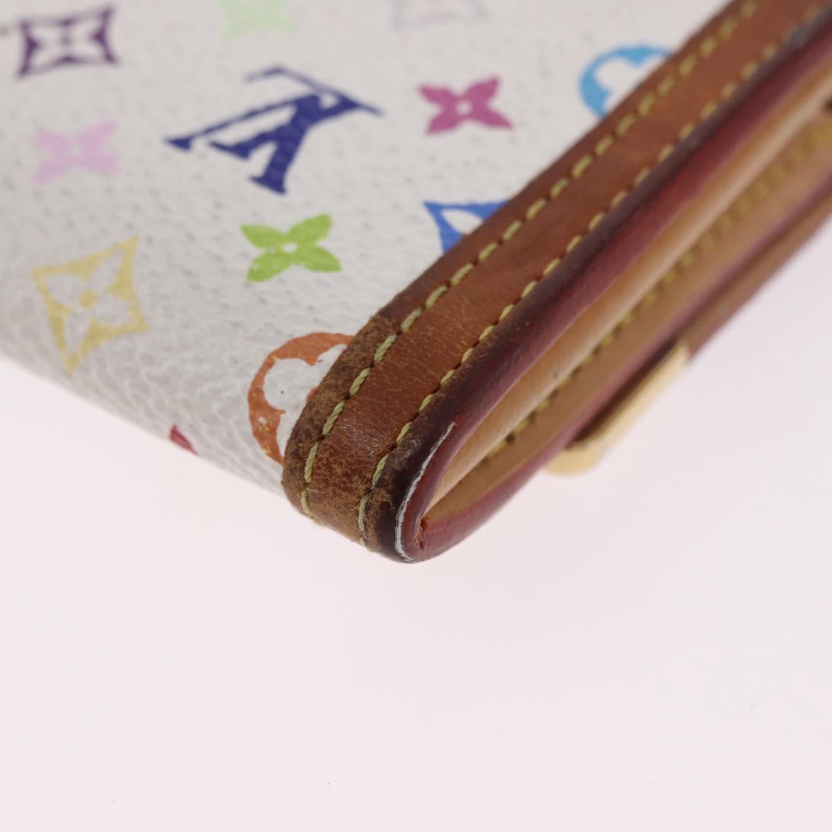 LOUIS VUITTON Multicolor Porte Monnaie Pla Coin Purse White M92657 Auth 192115A