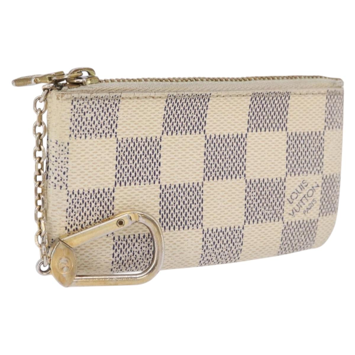 LOUIS VUITTON Damier Azur Pochette Cles Coin Purse N62659 LV Auth 192118