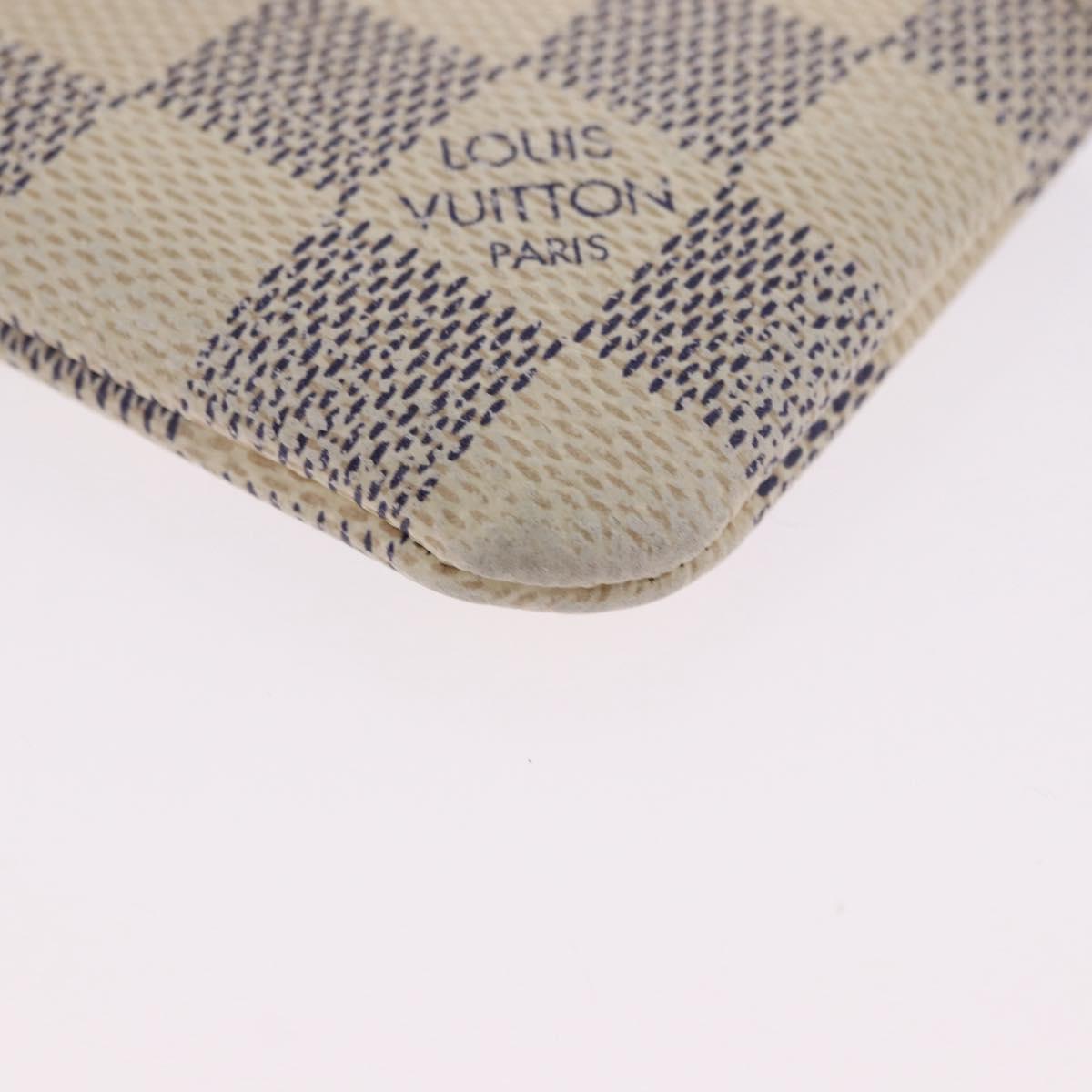 LOUIS VUITTON Damier Azur Pochette Cles Coin Purse N62659 LV Auth 192118