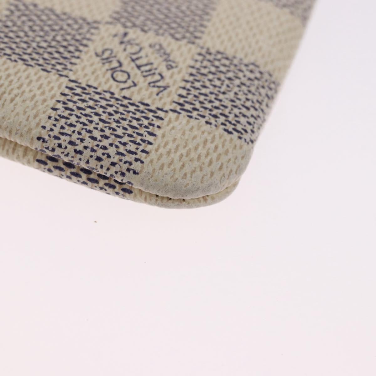 LOUIS VUITTON Damier Azur Pochette Cles Coin Purse N62659 LV Auth 192118