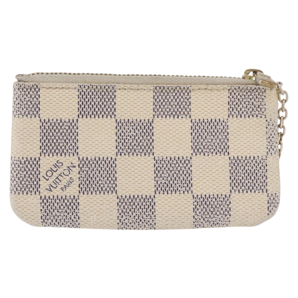 LOUIS VUITTON Damier Azur Pochette Cles Coin Purse N62659 LV Auth 192118