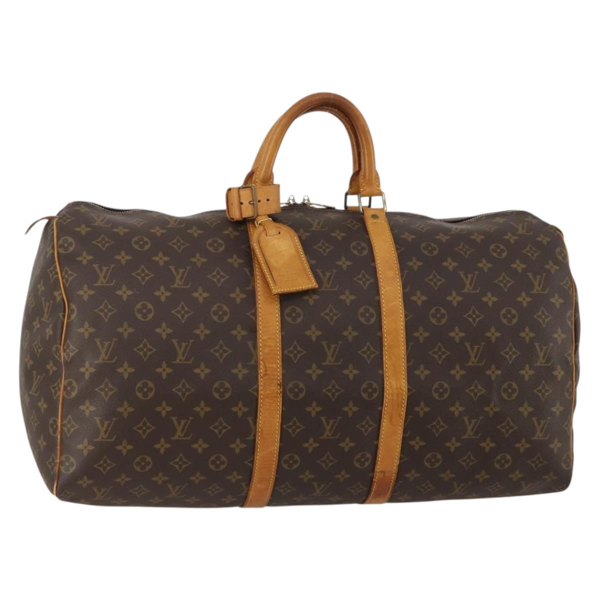 LOUIS VUITTON Monogram Keepall 55 Boston Bag M41424 LV Auth 192119