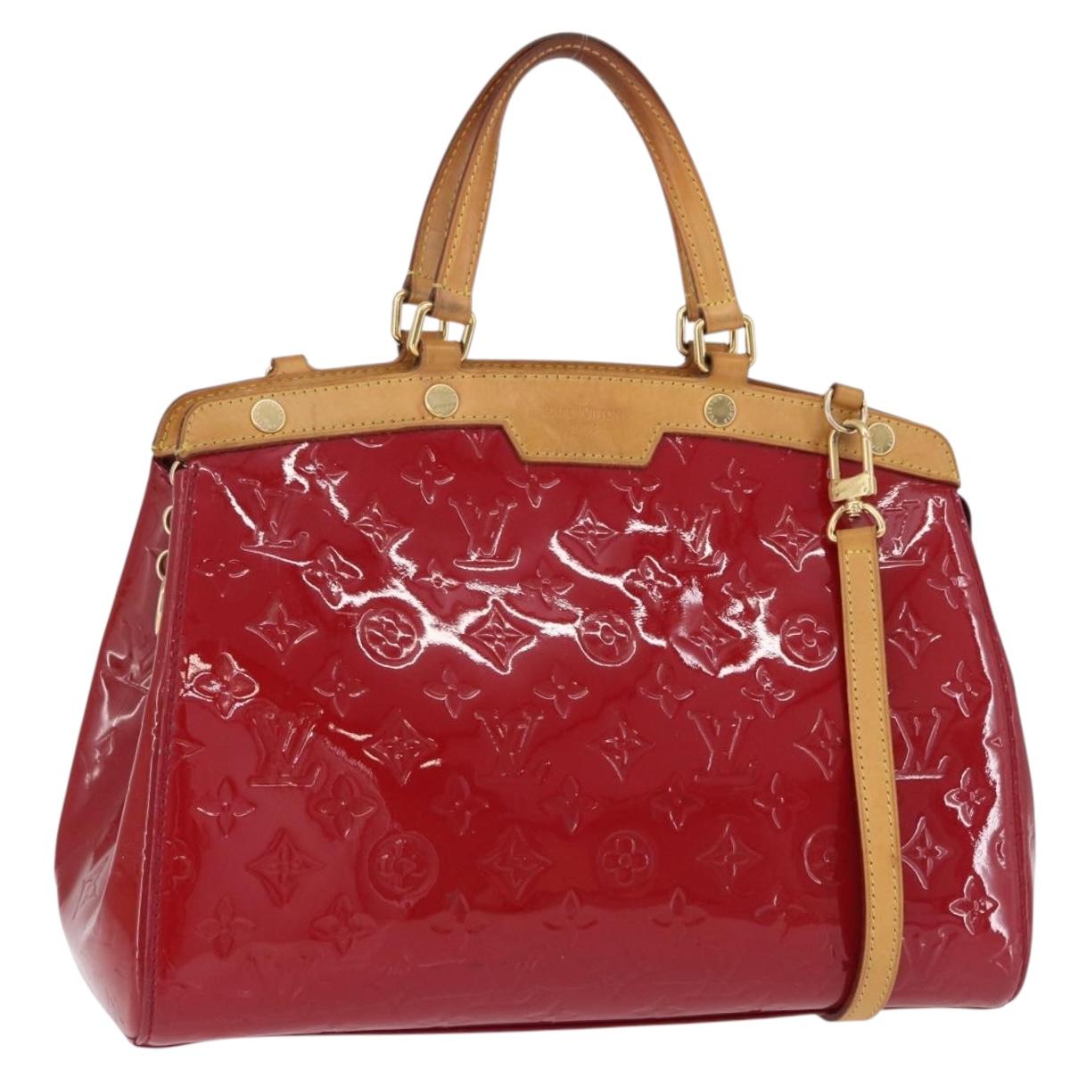 LOUIS VUITTON Vernis Blair MM Hand Bag 2way Rose Andian M91798 LV Auth 192121