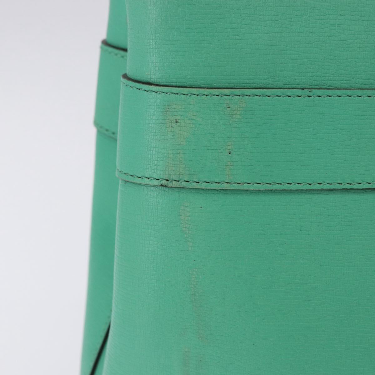 GUCCI Hand Bag Leather 2way Green Gold 319795 Auth 192124V
