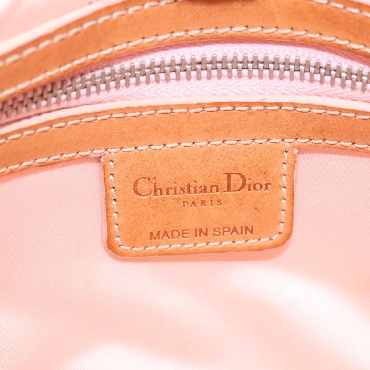 Christian Dior Trotter Canvas Chain Romantic Bag PVC Beige Silver Auth 192126V