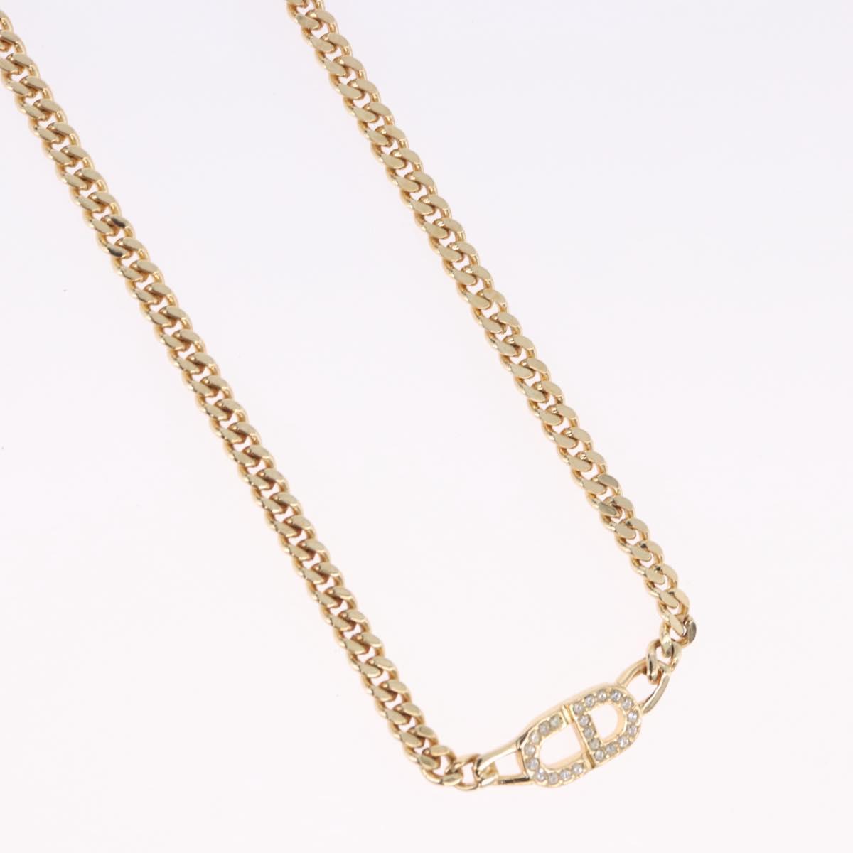 Christian Dior Choker Necklace metal Gold Tone Auth 192151M