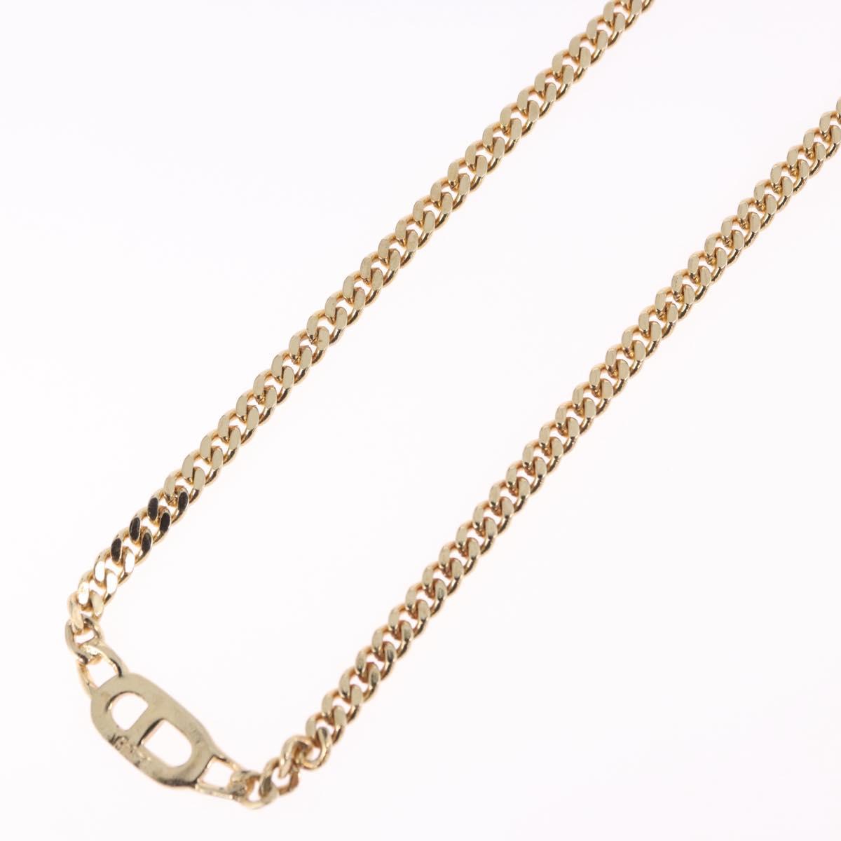 Christian Dior Choker Necklace metal Gold Tone Auth 192151M