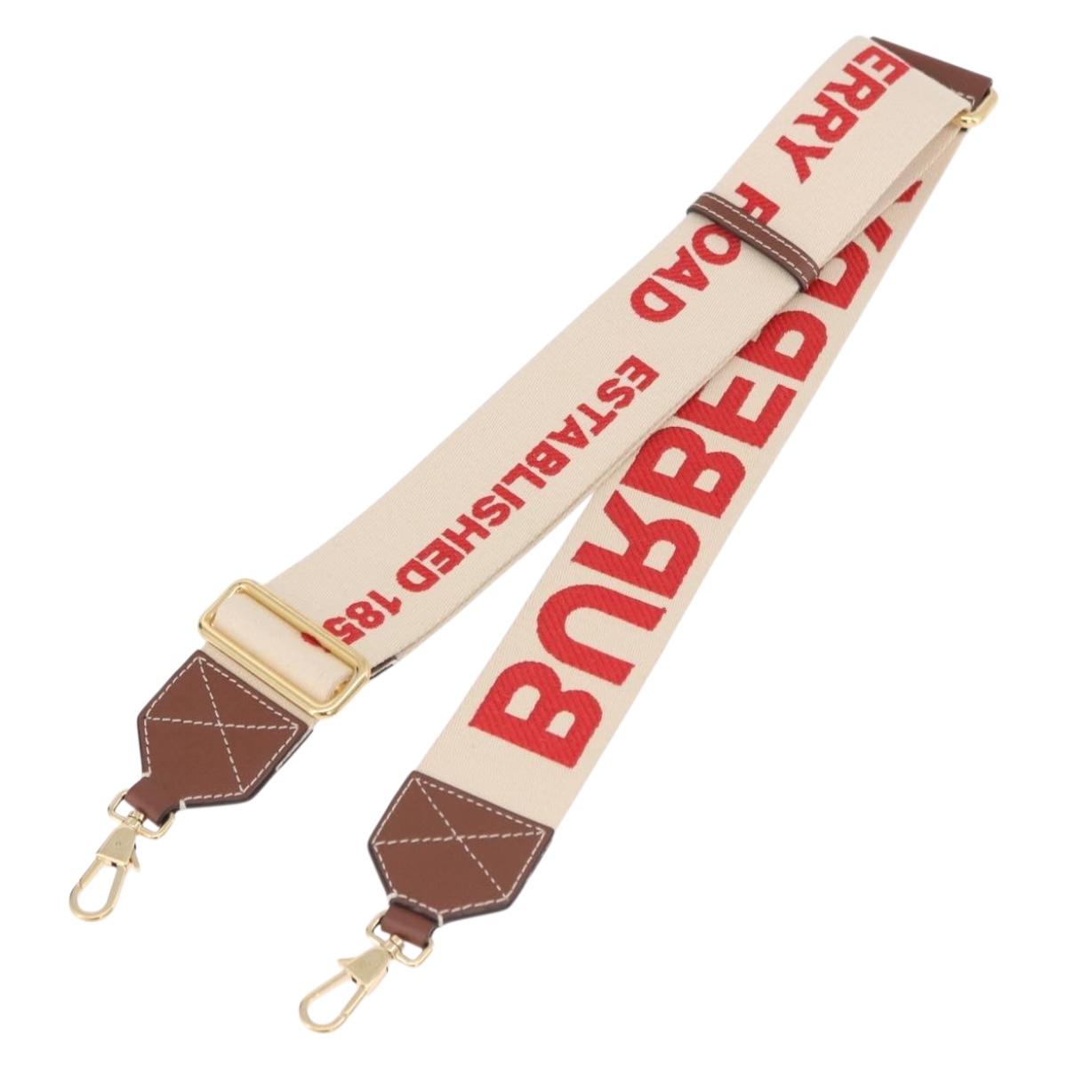 BURBERRY Shoulder Strap Canvas 36.2"" Beige Gold Auth 192166M