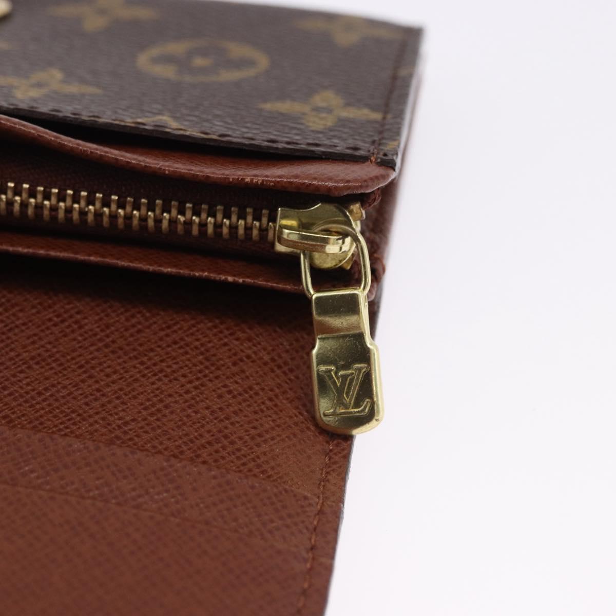 LOUIS VUITTON Monogram Porte Monnaie Billets Tresor Wallet M61730 Auth 192171A