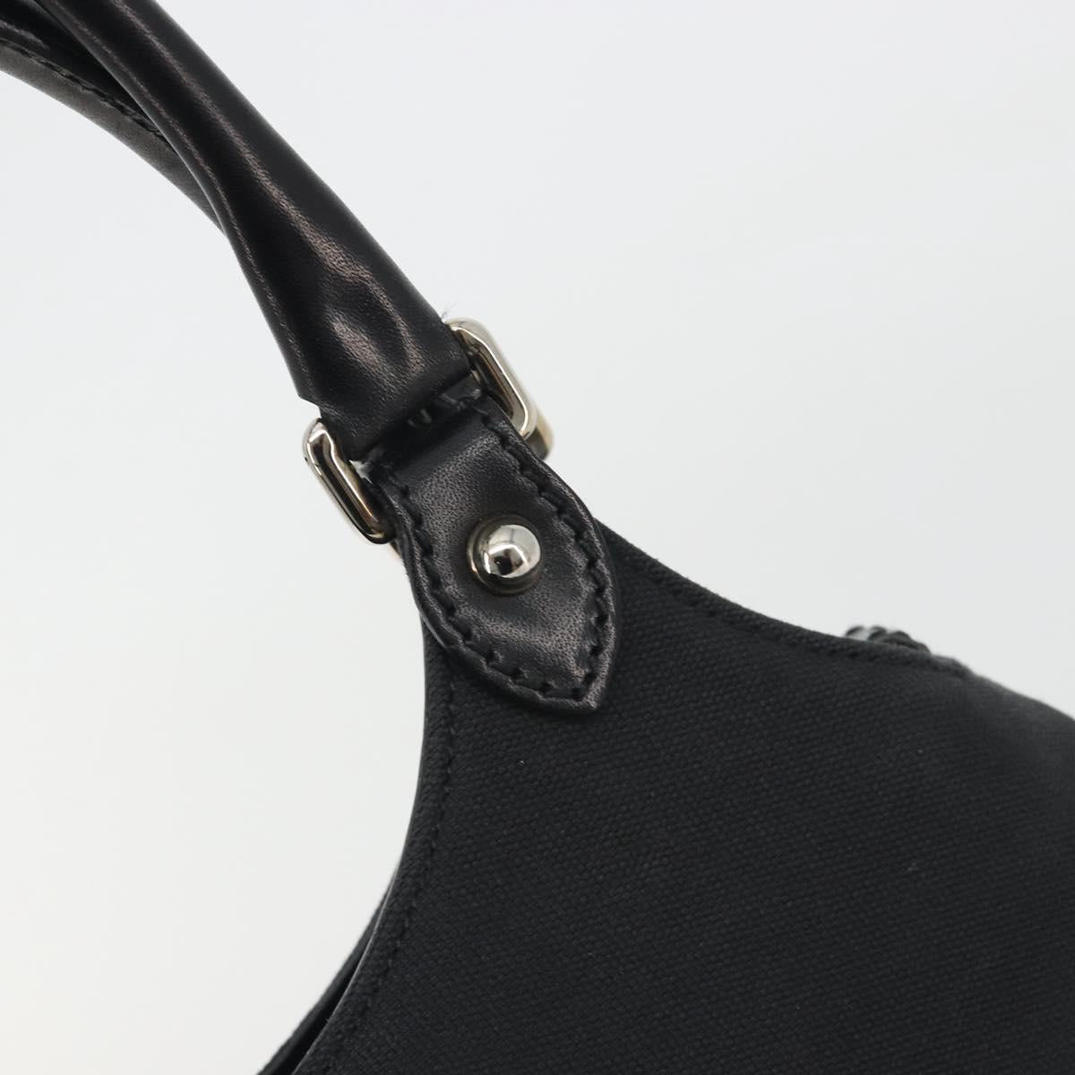 GUCCI Interlocking G Hand Bag Canvas Black Silver 114875 Auth 192188V