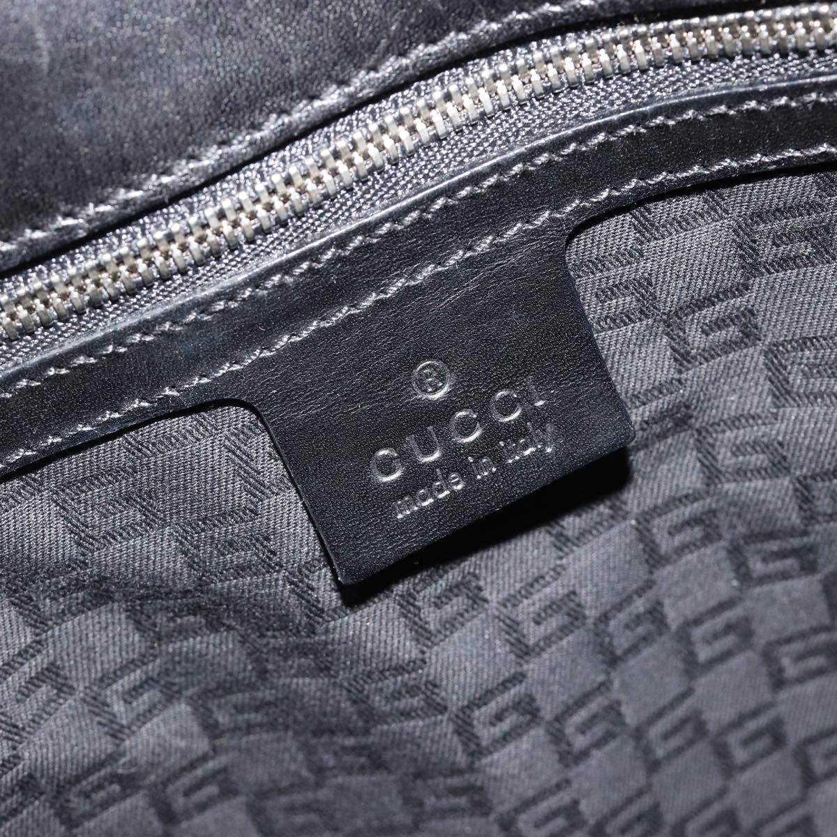 GUCCI Interlocking G Hand Bag Canvas Black Silver 114875 Auth 192188V