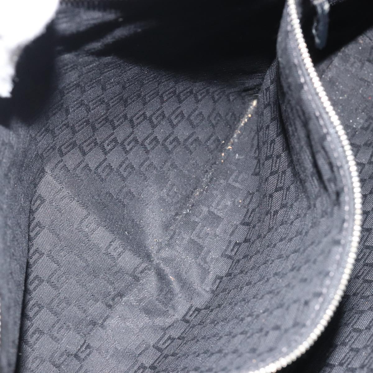 GUCCI Interlocking G Hand Bag Canvas Black Silver 114875 Auth 192188V