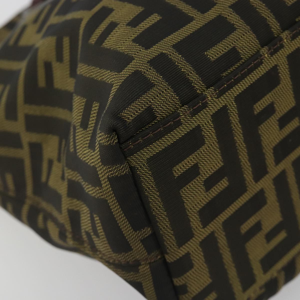 FENDI Zucca Canvas Mamma Baguette Tote Bag Brown Black Auth 192192A