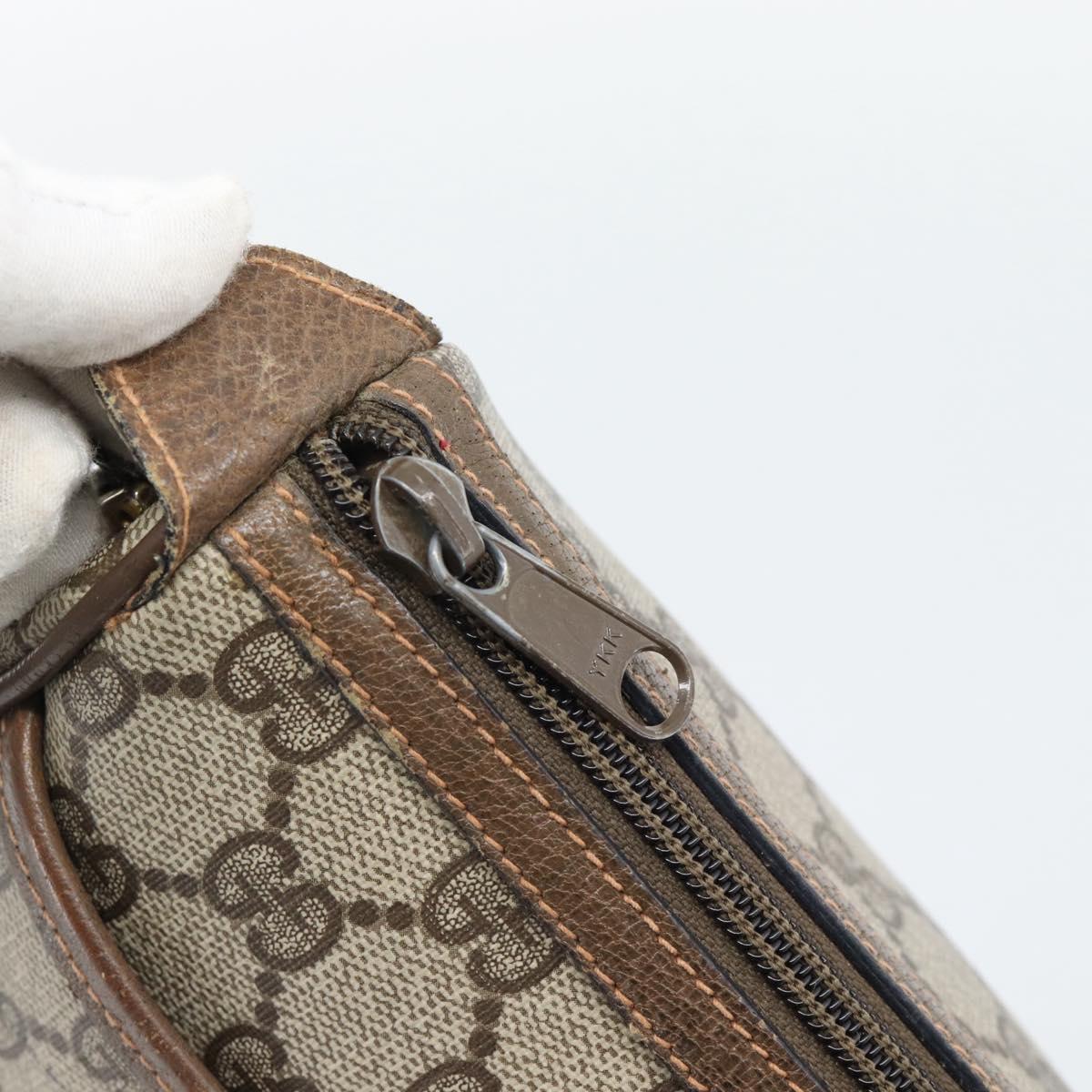 GUCCI GG Supreme Web Sherry Line Bag PVC Beige Gold 89 02 032 Auth 192195
