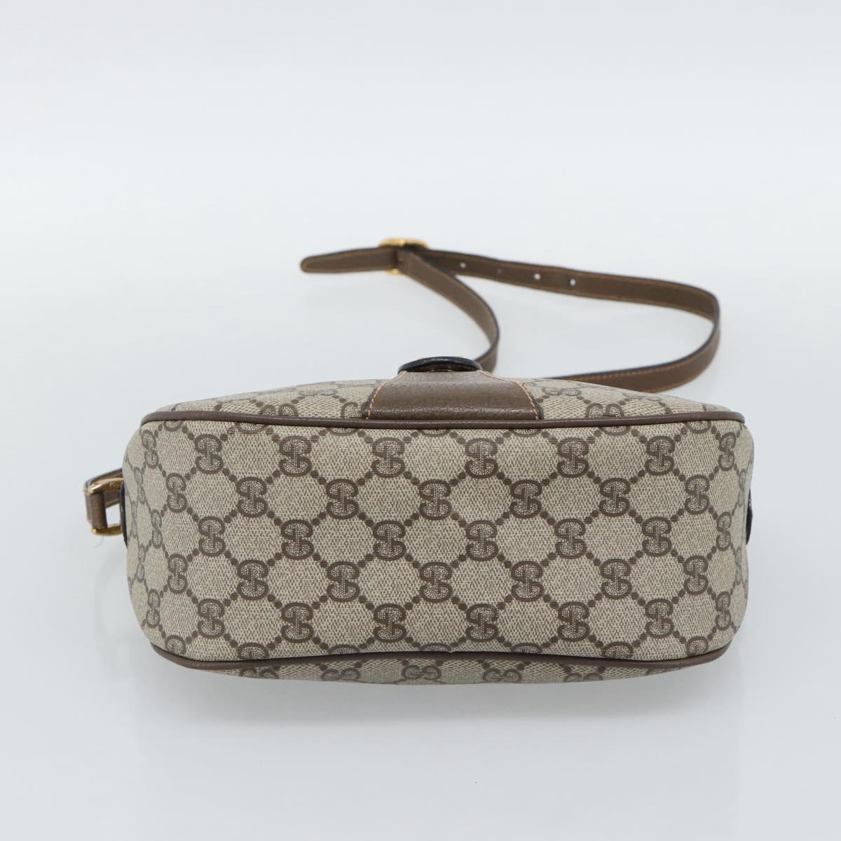 GUCCI GG Supreme Web Sherry Line Bag PVC Beige Gold 89 02 032 Auth 192195
