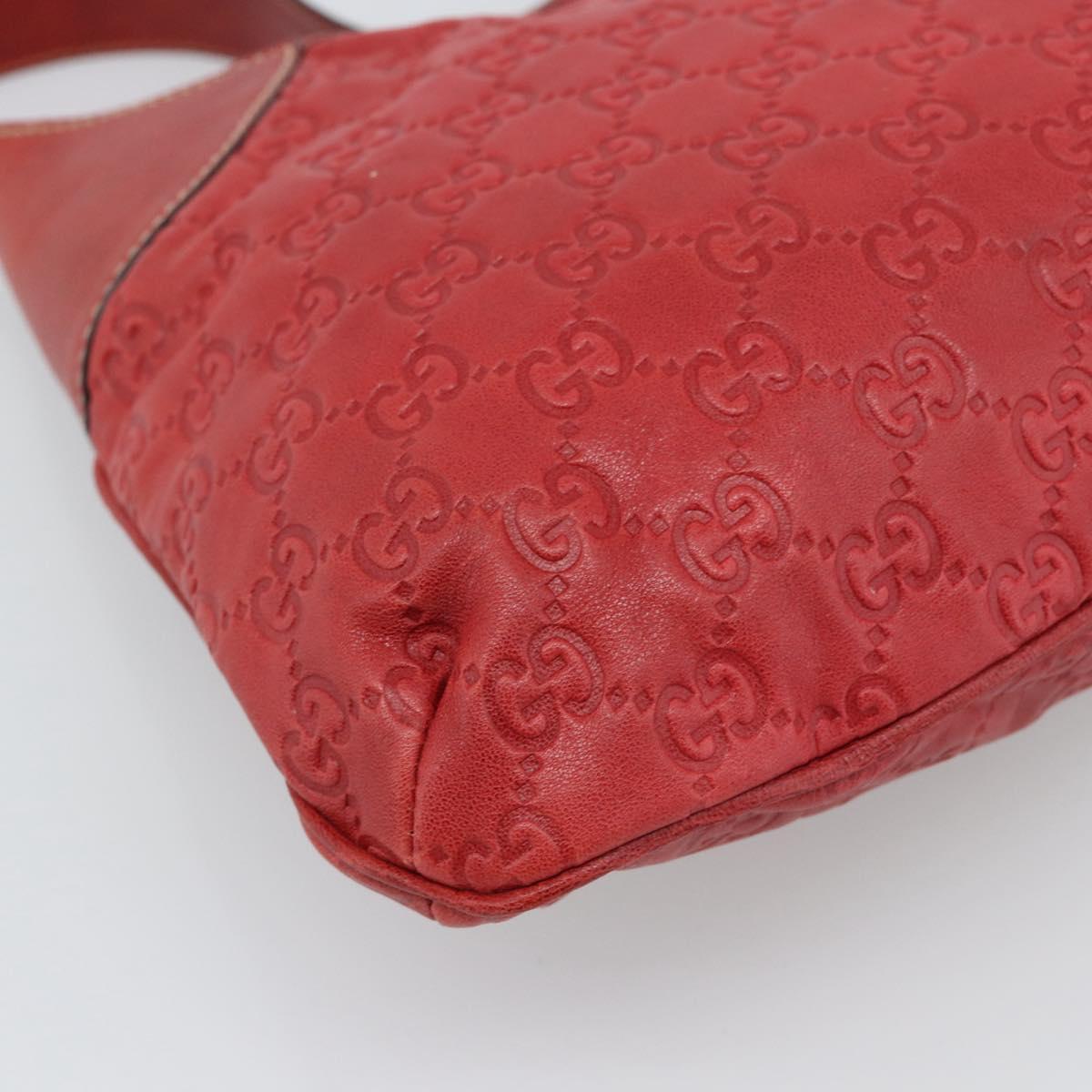 GUCCI GG Canvas Guccissima Trophy Bag Leather Red Gold 189829 Auth 192196V