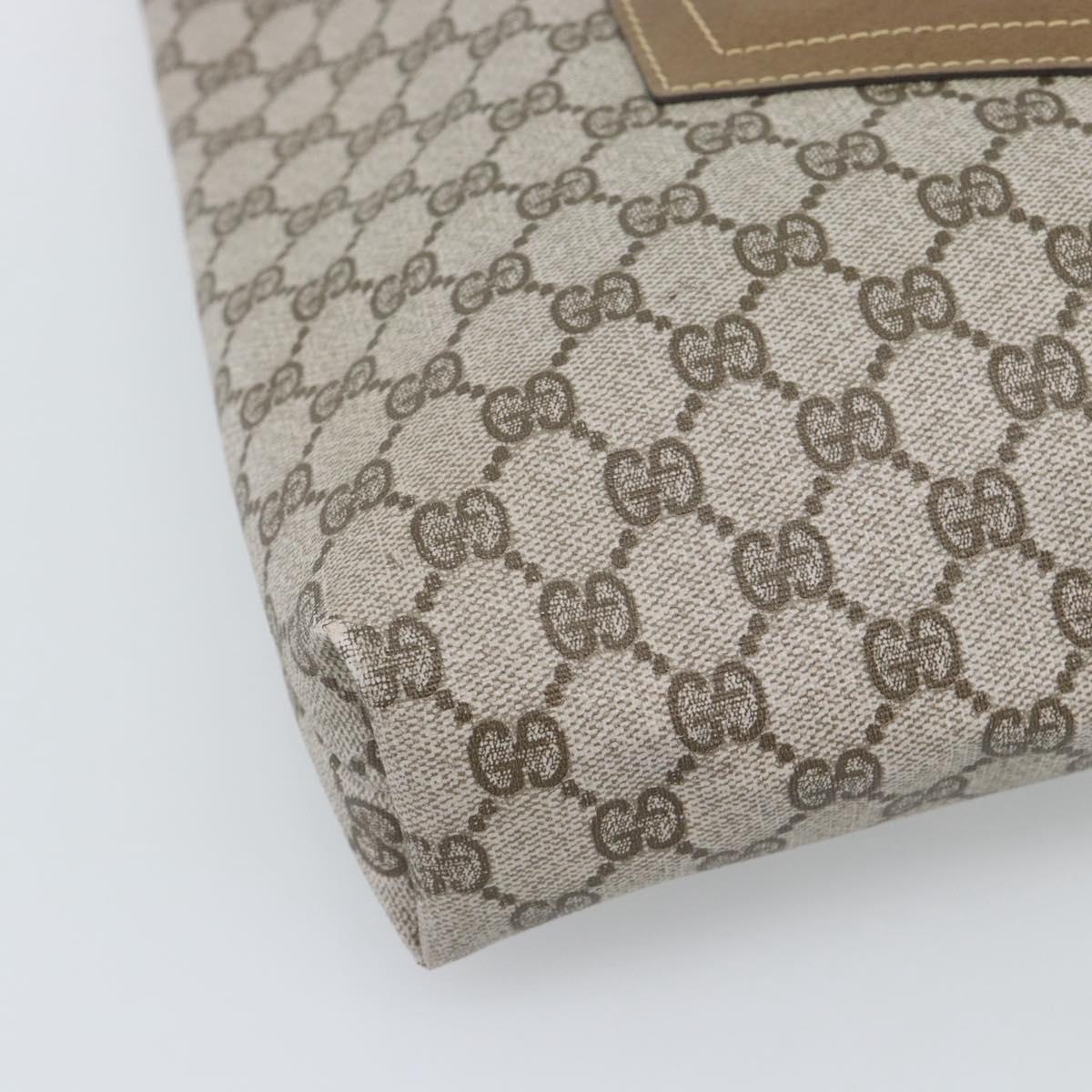 GUCCI GG Supreme Web Sherry Line Tote Bag PVC Beige Gold Auth 192197