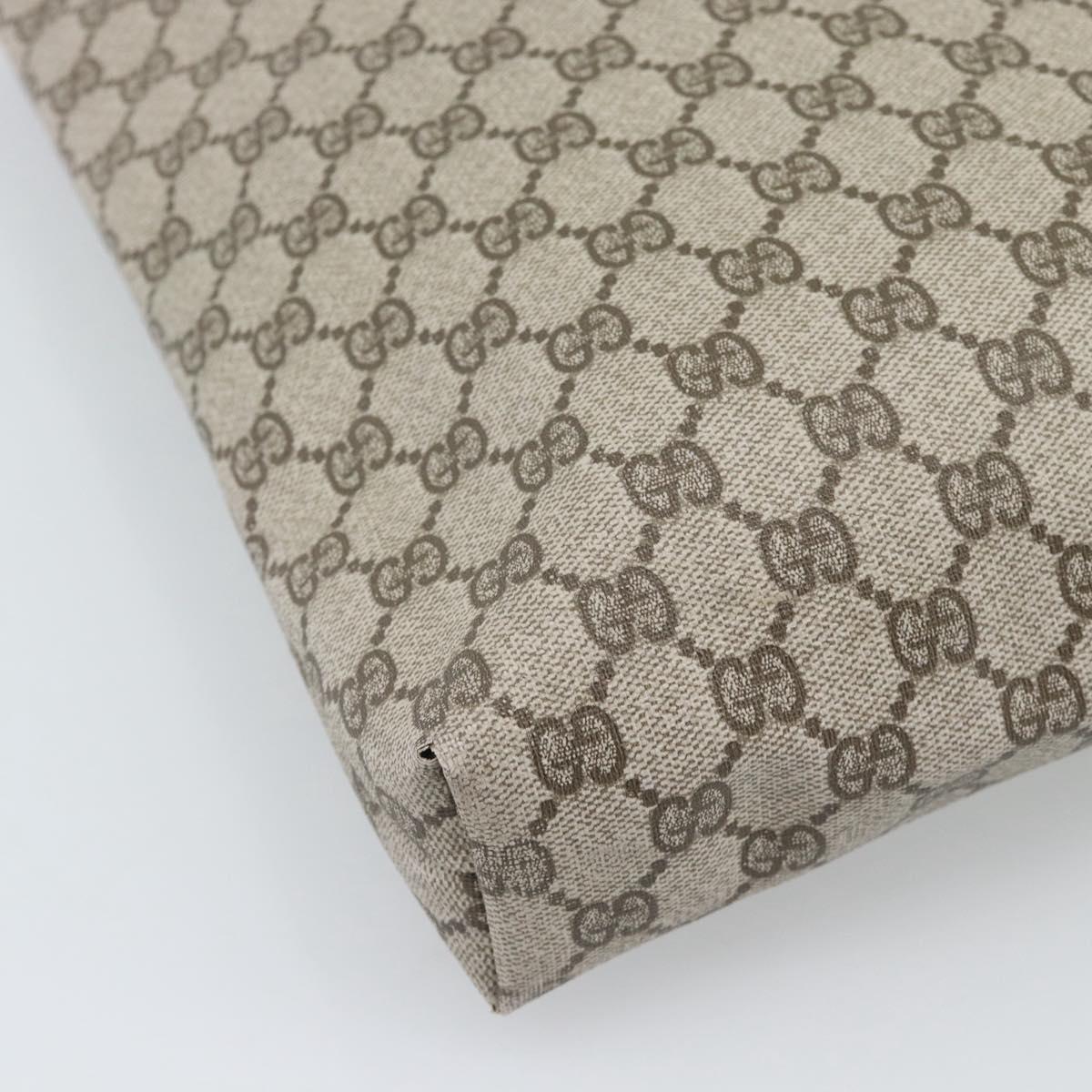 GUCCI GG Supreme Web Sherry Line Tote Bag PVC Beige Gold Auth 192197