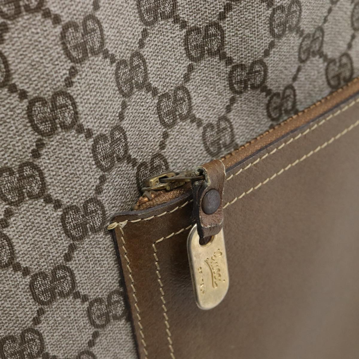 GUCCI GG Supreme Web Sherry Line Tote Bag PVC Beige Gold Auth 192197