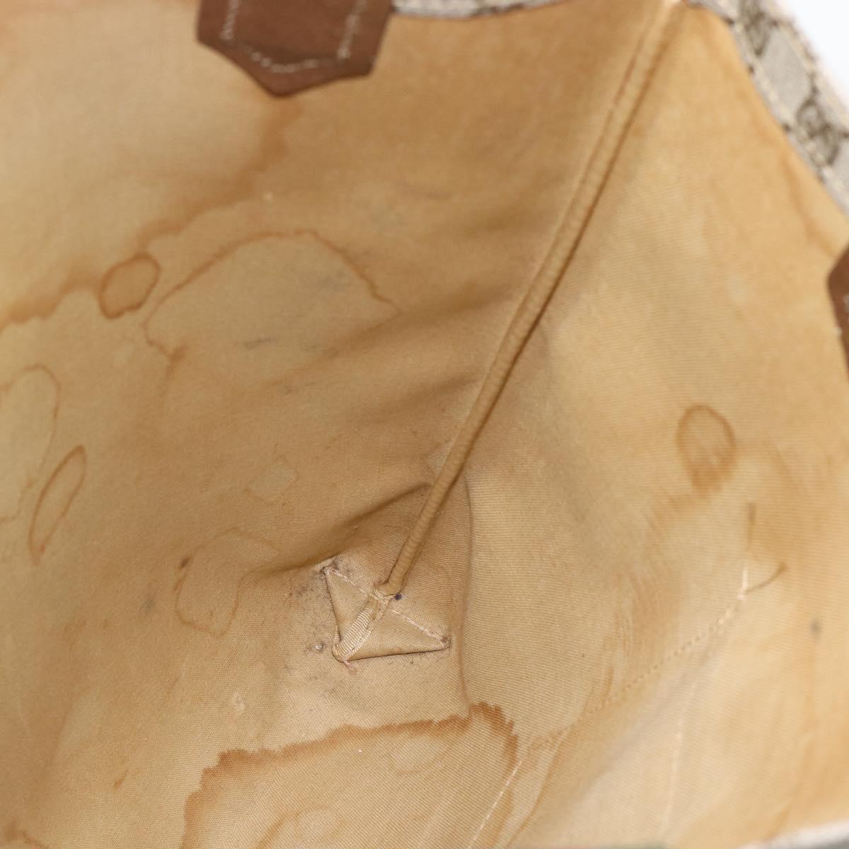 GUCCI GG Supreme Web Sherry Line Tote Bag PVC Beige Gold Auth 192197