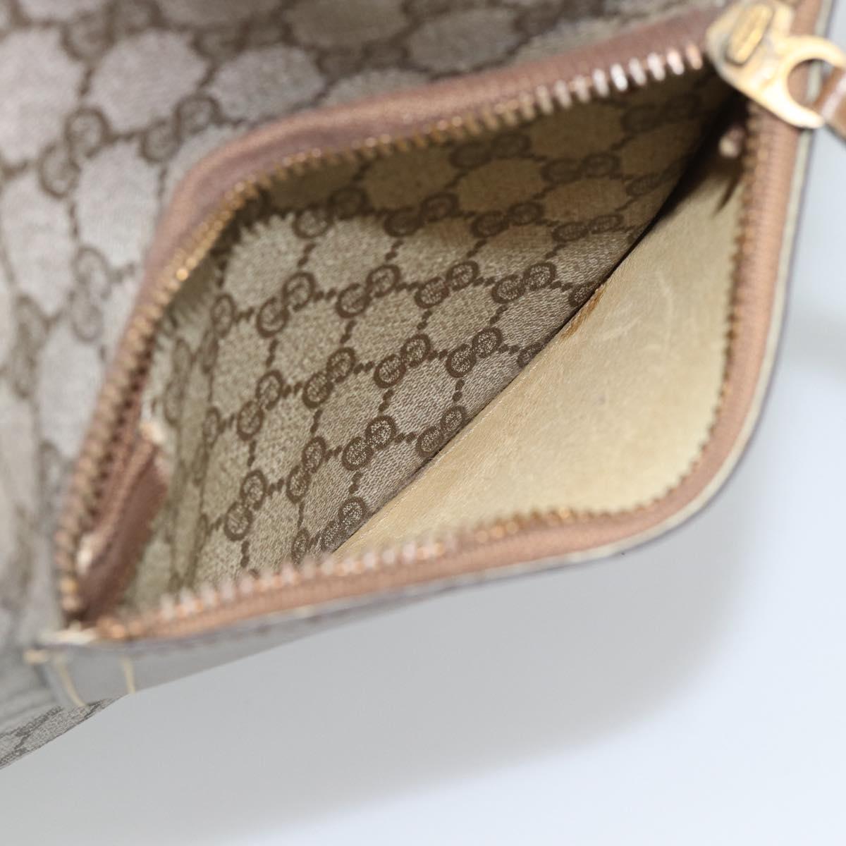 GUCCI GG Supreme Web Sherry Line Tote Bag PVC Beige Gold Auth 192197