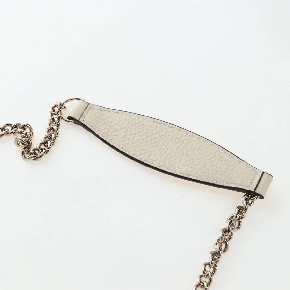 GUCCI Soho Chain Bag Leather Outlet White Gold 598211 493075 Auth 192199V