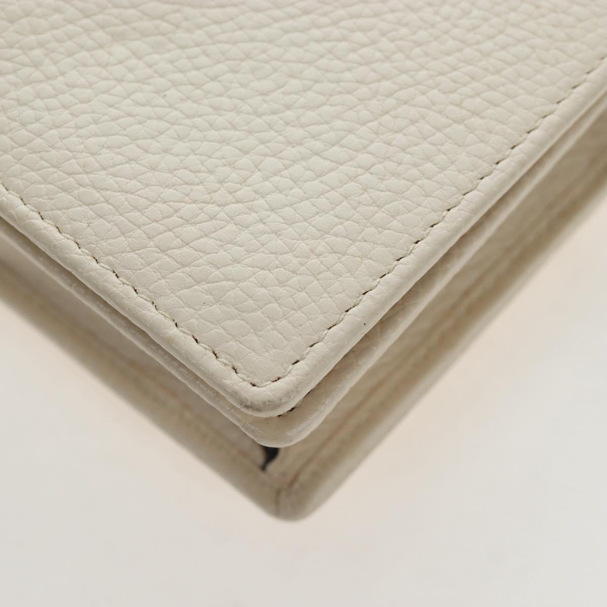 GUCCI Soho Chain Bag Leather Outlet White Gold 598211 493075 Auth 192199V