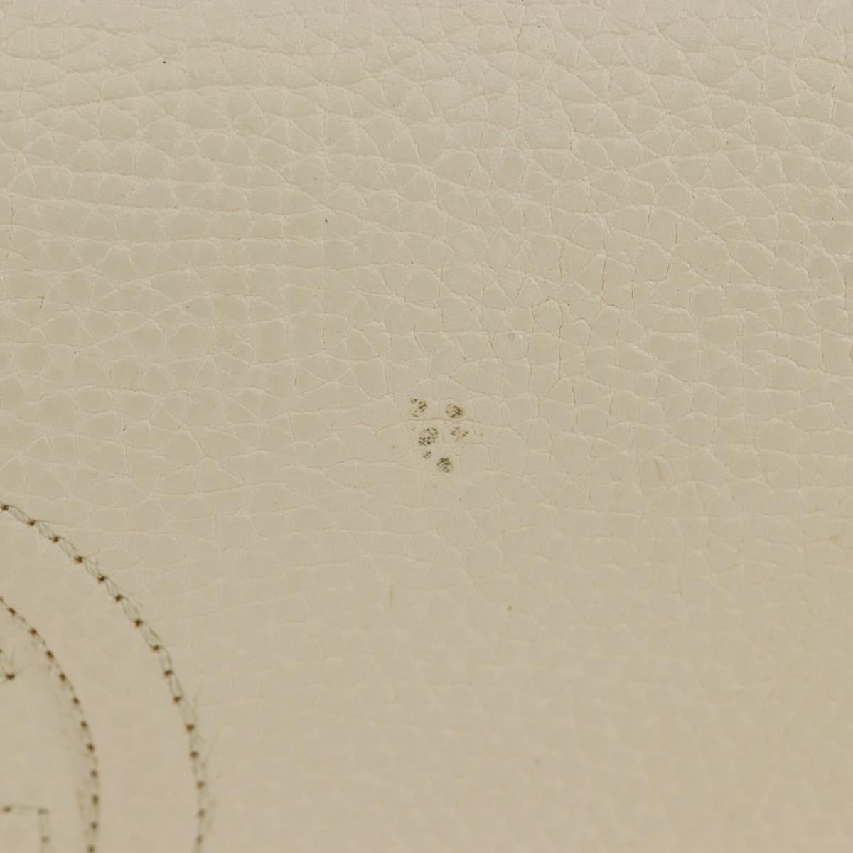 GUCCI Soho Chain Bag Leather Outlet White Gold 598211 493075 Auth 192199V