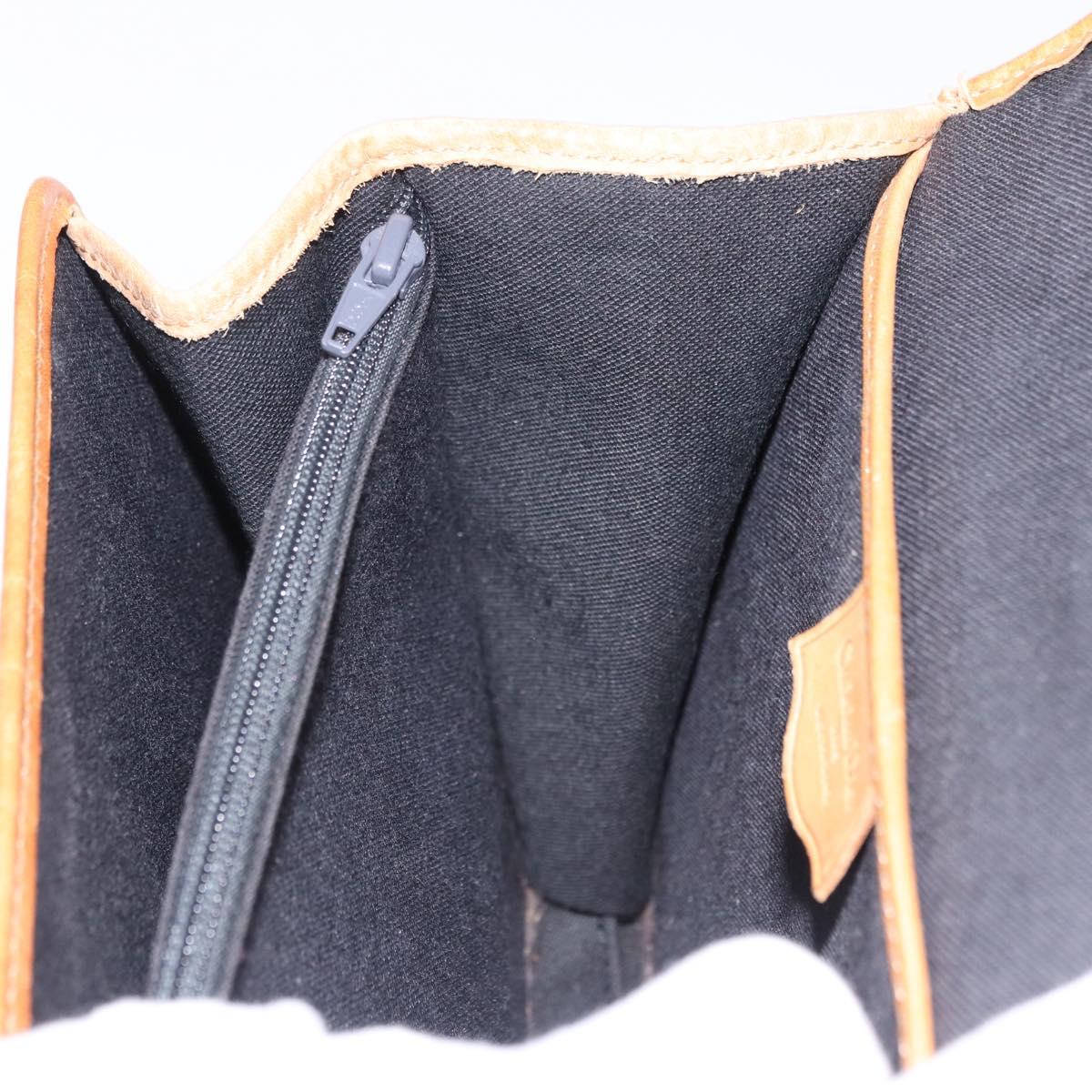 Christian Dior Trotter Canvas Hand Bag PVC 2way Navy Gold Auth 192200