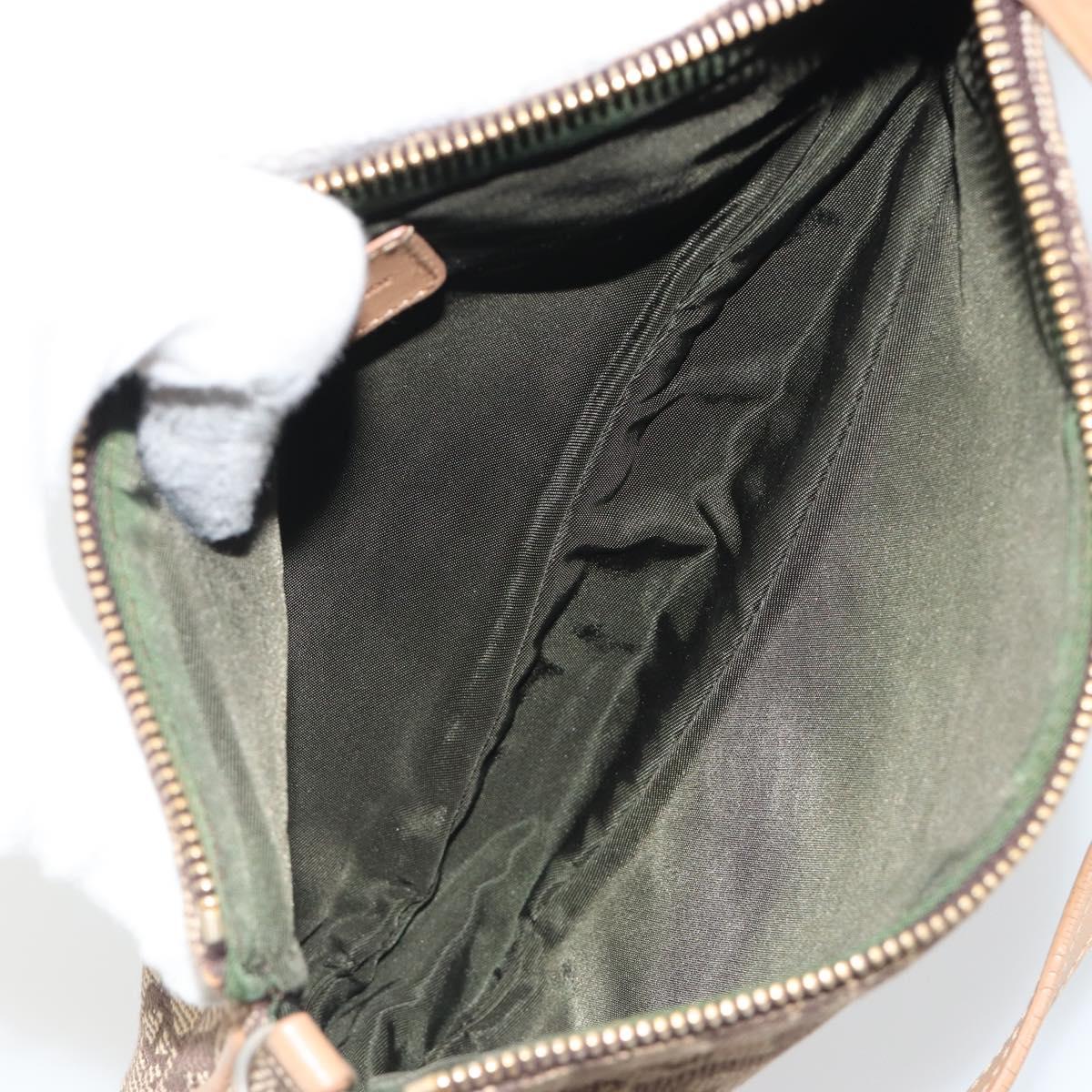 Christian Dior Trotter Canvas Saddle Accessory Pouch Brown Gold Auth 192201A