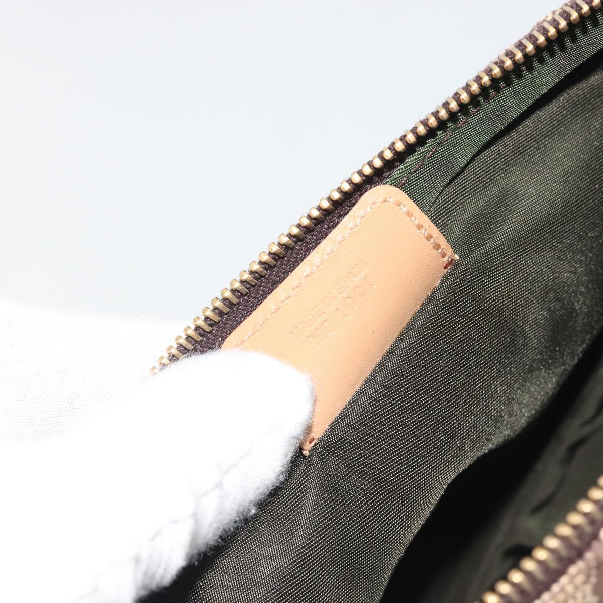Christian Dior Trotter Canvas Saddle Accessory Pouch Brown Gold Auth 192201A