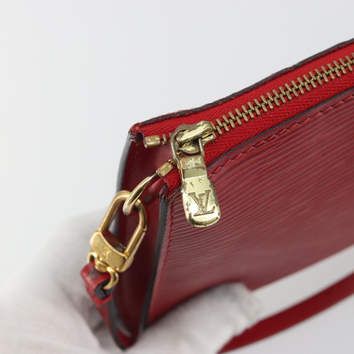 LOUIS VUITTON Epi Pochette Accessoires Pouch Red M52947 LV Auth 192205A