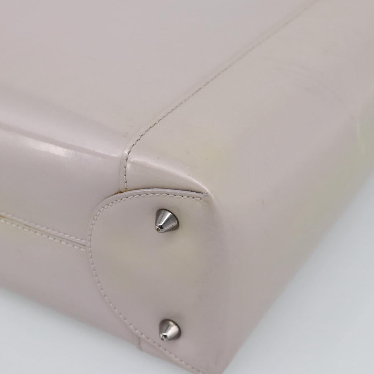 Christian Dior Maris Pearl Bag Patent Leather 2way Lavende Silver Auth 192211